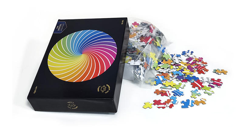 Amostra de taxa 500 peças papel papelão roda de cores redondas lindos quebra-cabeças