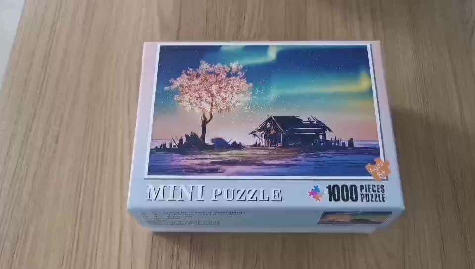 1000 peças mini quebra-cabeça de papelão branco para brinquedos adultos