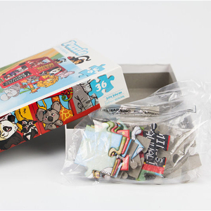 Jogo de tabuleiro de piso grande personalizado com imagem de desenho animado 36 peças quebra-cabeça para crianças