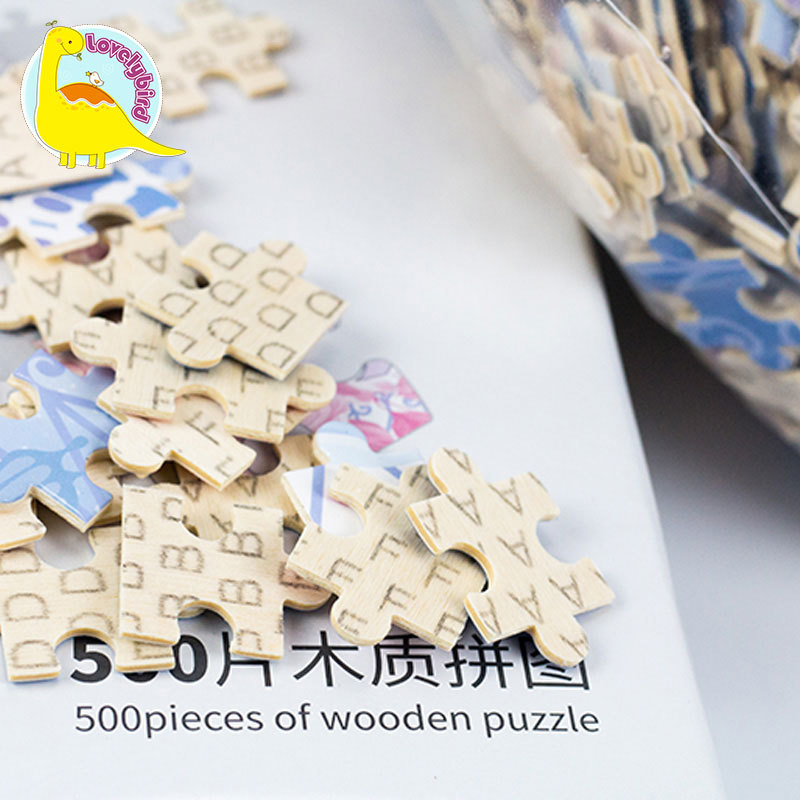 Quebra-cabeça de madeira personalizado 500 peças por atacado