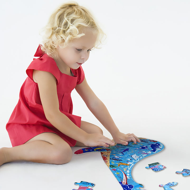Jogos infantis personalizados de alta qualidade personalizados com estampas de animais em papel quebra-cabeças para crianças